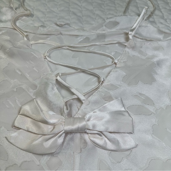 Victoria's Secret VTG 80s/90s Gold Label Slip Dress Lingerie Lace Bow Coquette - Picture 9 of 16